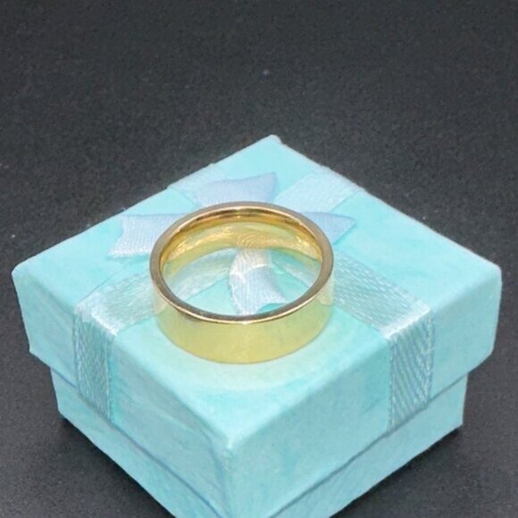 Classic Unisex Gold-Tone Band RingWedding, Promise, Fashion